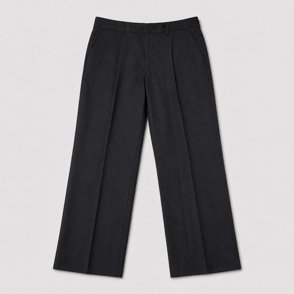 Express Producer Mens Dress Pants 36x30 Black Wool Flat Front Career